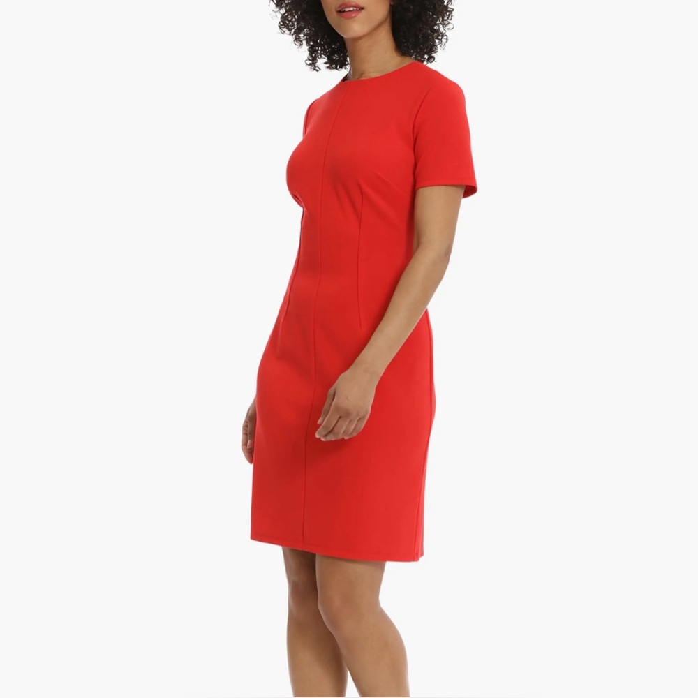 Nordstrom (0) Classic Red Short-Sleeve Mini Sheath Dress